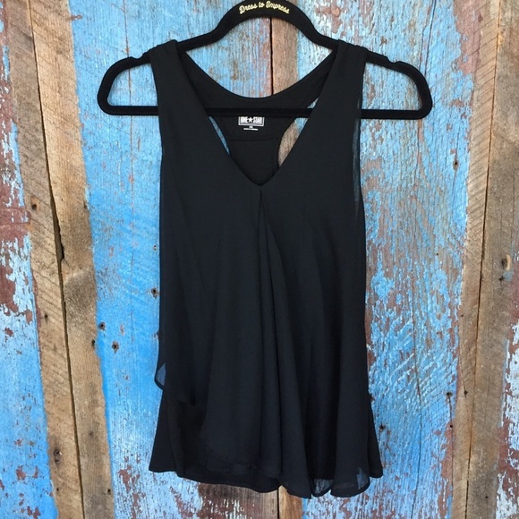 Converse Black Racer Back Tank Top - Picture 1 of 5